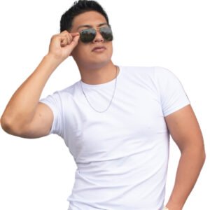 Polera Slim Fit / cuello redondo / manga corta / (Blanco) - André